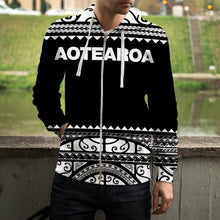 Load image into Gallery viewer, Maori New Zealand Zip Up Hoodie White