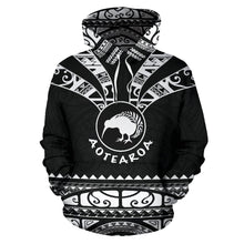 Load image into Gallery viewer, Maori Aotearoa Silver Fern Hoodie White -  Medal Version