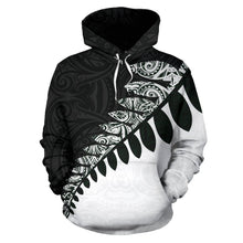 Load image into Gallery viewer, New Zealand Silver Fern Hoodie Black White