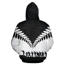 Load image into Gallery viewer, New Zealand Lest We Forget Zip Up Hoodie Black White