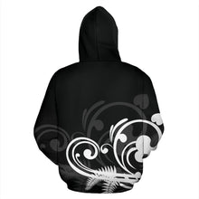 Load image into Gallery viewer, Silver Fern New Zealand  Zip Up Hoodie - Black by ByDesignByus for Men and Women