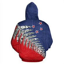 Load image into Gallery viewer, New Zealand Silver Fern  Zip Up Hoodie Red