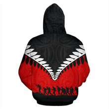 Load image into Gallery viewer, New Zealand Lest We Forget Hoodie Black Red Back