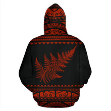 Load image into Gallery viewer, Maori New Zealand Zip Up Hoodie Orange Red