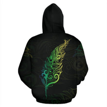 Load image into Gallery viewer, Light Silver Fern New Zealand  Zip Up Hoodie by ByDesignByus for Men and Women