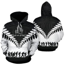 Load image into Gallery viewer, New Zealand Let We Forget Hoodie Black White
