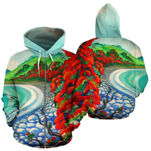 Load image into Gallery viewer, Pohutukawa New Zealand Zip Up Hoodie