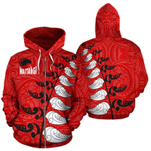 Load image into Gallery viewer, Happy Waitangi Day Zip Up Hoodie