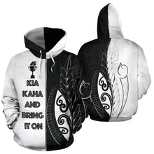Load image into Gallery viewer, Kia Kaha And Bring It On Zip Up Hoodie