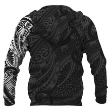 Load image into Gallery viewer, Maori Tattoo Style All Over Print Hoodie White Version